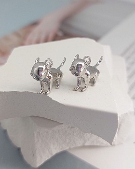 Подвеска Кошка 10.5x15x5 мм родиевое покр. (8274-Р)