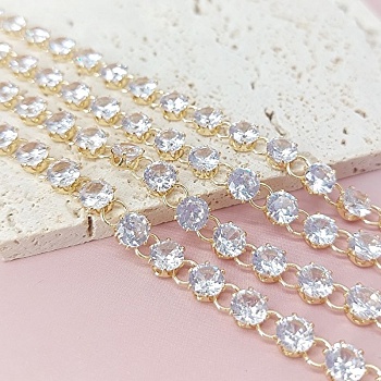 10 см Цепь с фианитами 6.3 мм толщина, позолота (7891-З) купить в Воронеже | Заказать в интернет-магазине Viva Beads
