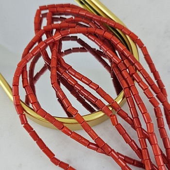 10 шт. Коралл натуральный ок. 3.5х5-6 мм бусины трубочки, коралловый (10270) для бижутерии купить с доставкой по России | Интернет‑магазин Viva Beads