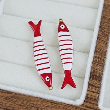 Подвеска Рыба 39.5х7.7х3.3 мм с эмалью, сталь в позолоте 18К (10208-КРАС) купить с доставкой по России | Интернет-магазин Viva Beads