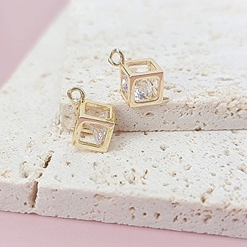 Подвеска Куб с фианитом 6х12 мм позолота (7871-З)