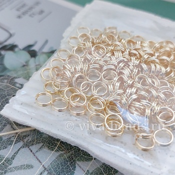10 шт. Колечки двойные 6 мм позолота (6918-6-З) соединительные колечки и кольца-коннекторы купить с доставкой по России | Интернет-магазин Viva Beads