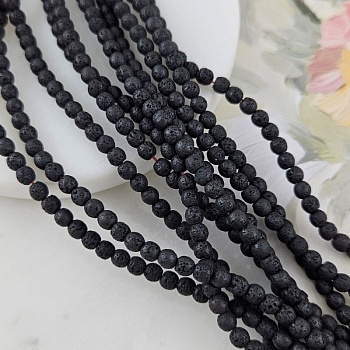 Нить 40 см Гематит, гематин ок. 4 мм пористый, бусины гладкий шар, черный (10159)	 для бижутерии купить с доставкой по России | Интернет‑магазин Viva Beads