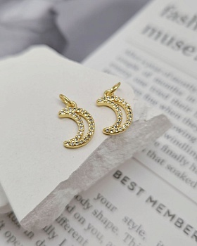 Подвеска Месяц с фианитами / цирконами 13.7x9.1 мм позолота (8356-З) Подвеска Месяц с фианитами / цирконами 13.7x9.1 мм позолота (8356-З)