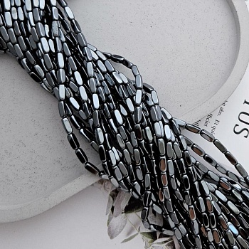 Нить 40 см Гематит / имитация / 7.5x2.9 мм, прямоугольник, черный (6347-7.5) купить в Воронеже | Заказать в интернет-магазине Viva Beads
