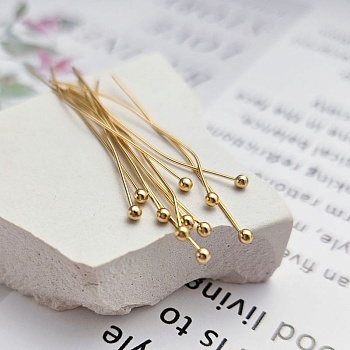 10 шт. Пины с шариком 40х0.5 мм позолота 18К (8127-З) купить в Воронеже | Заказать в интернет-магазине Viva Beads
