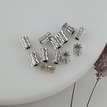 10 шт. Бусина разделитель 5.8х4 мм граненая трубочка, родиевое покрытие (9918-Р) купить в Воронеже | Заказать в интернет-магазине Viva Beads
