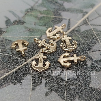 Подвеска Якорь 12х8 мм позолота (6626-З) купить с доставкой по России | Интернет-магазин Viva Beads