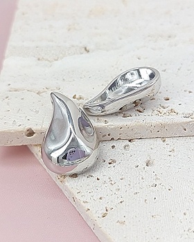 Подвеска Капля 25.3х16 мм родиевое покр. (8041-Р) купить с доставкой по России | Интернет-магазин Viva Beads