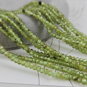 Нить 19 см Перидот, оливин, хризолит 2.8х2-2.2 мм бусина граненый рондель (9459) купить в Воронеже | Заказать в интернет-магазине Viva Beads
