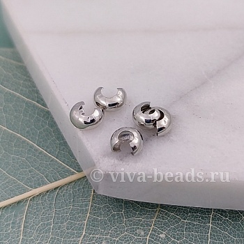 1 шт. Декоративные /укрывные/ бусины кримпы 4 мм родиевое покр. (5368-Р) купить в Воронеже | Заказать в интернет-магазине Viva Beads
 1 шт. Декоративные /укрывные/ бусины кримпы 4 мм родиевое покр. (5368-Р) купить в Воронеже | Заказать в интернет-магазине Viva Beads