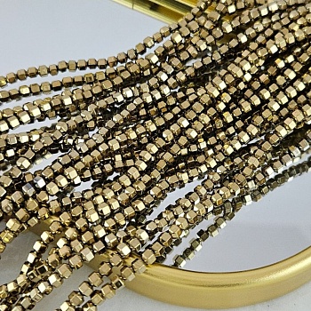 Нить 39 см Гематит, гематин 3 мм многогранник, цвет античное золото (7626-З) для бижутерии купить с доставкой по России | Интернет‑магазин Viva Beads