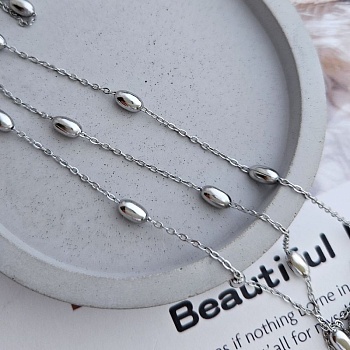 50 см Цепь с бусинами 4 мм / толщина / нержавеющая сталь (8954) купить в Воронеже | Заказать в интернет-магазине Viva Beads
