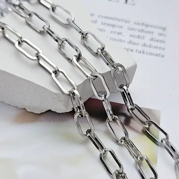 10 см Цепь 5.3 мм / толщина / якорное плетение, овальная, родиевое покрытие (8616-Р) купить в Воронеже | Заказать в интернет-магазине Viva Beads
