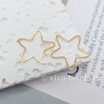 Подвеска Звезда 22x0.5 мм позолота (7128-З) купить с доставкой по России | Интернет-магазин Viva Beads