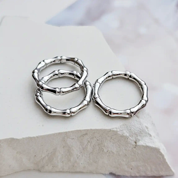 1 шт. Кольцо коннектор Бамбук 15х2 мм родиевое покрытие (8619-15-Р) соединительные колечки и кольца-коннекторы купить с доставкой по России | Интернет-магазин Viva Beads