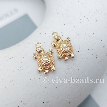 Подвеска Черепашка 13.6х8 мм позолота (7360-З)