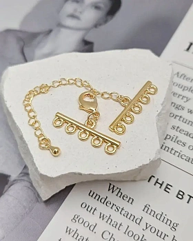 Замок лобстер 12 мм с коннекторами на 5 нитей с удлинителем позолота 18к (8385-З) купить в Воронеже | Заказать в интернет-магазине Viva Beads
 Замок лобстер 12 мм с коннекторами на 5 нитей с удлинителем позолота 18к (8385-З) купить в Воронеже | Заказать в интернет-магазине Viva Beads