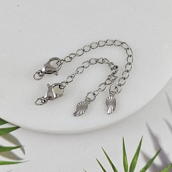 Замок лобстер 10 мм с удлинителем 5 см, нержавеющая сталь (10064-С) замок для украшений купить с доставкой по России | Интернет-магазин Viva Beads