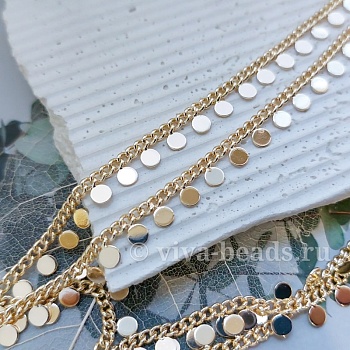 10 см Цепочка с круглыми подвесками позолота (5303-З) купить в Воронеже | Заказать в интернет-магазине Viva Beads
