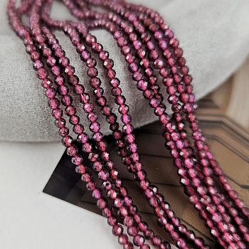 Нить 38 см Гранат натуральный 2-2.1 мм граненые бусины (6354) купить в Воронеже | Заказать в интернет-магазине Viva Beads
