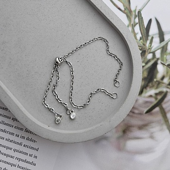 Основа для браслета 13 см с фианитами, нержавеющая сталь (8822) купить в Воронеже | Заказать в интернет-магазине Viva Beads
