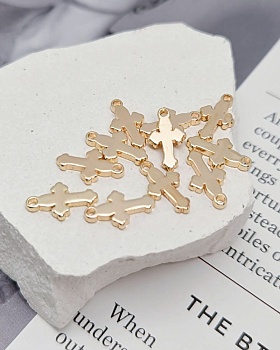 Подвеска Крест 12.5х7.2 мм позолота (8386-З)