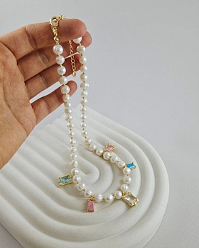 Колье с жемчугом и подвесками - набор материалов (НАБОР-13) Колье с жемчугом и подвесками - набор материалов (НАБОР-13)