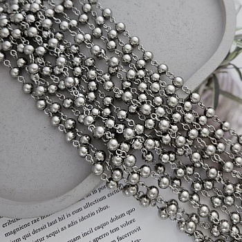 10 см Цепь из шариков 6 мм / толщина / родиевое покрытие (8843-Р) купить в Воронеже | Заказать в интернет-магазине Viva Beads
