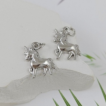 Подвеска Единорог 15.6x11 мм с фианитами, родиевое покрытие (9989-Р)