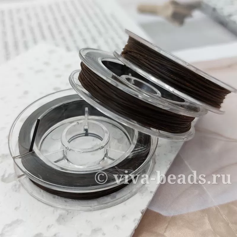 Резинка 0,8 мм 10 м коричневая (1342-К) купить в Воронеже | Заказать в интернет-магазине Viva Beads
