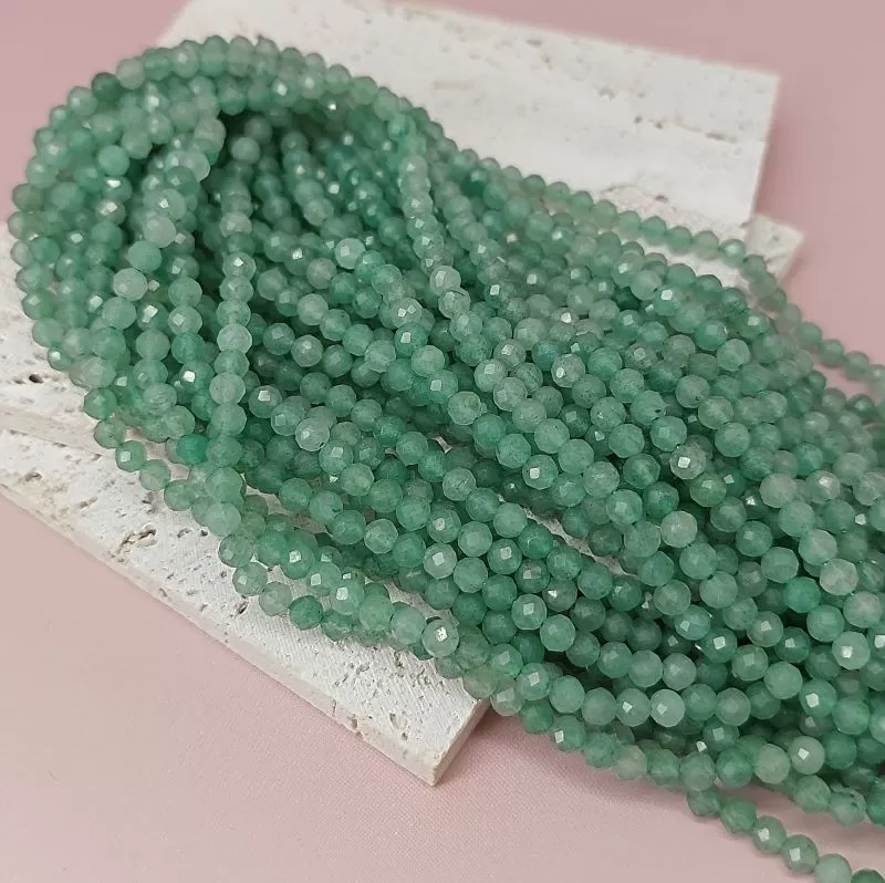 Нить 19 см Авантюрин натур. зеленый 3.8 мм граненая бусина (7920) купить в Воронеже | Заказать в интернет-магазине Viva Beads
