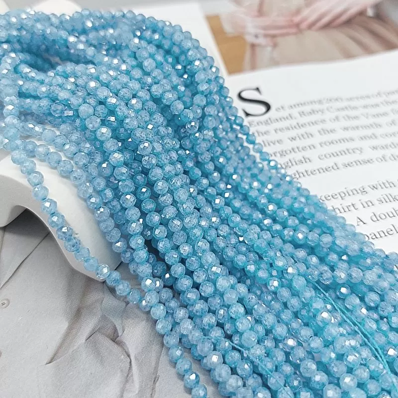 Нить 18 см Фианиты (цирконы) 3 мм голубой (7727-ГОЛ) купить в Воронеже  | Заказать в интернет-магазине Viva Beads
