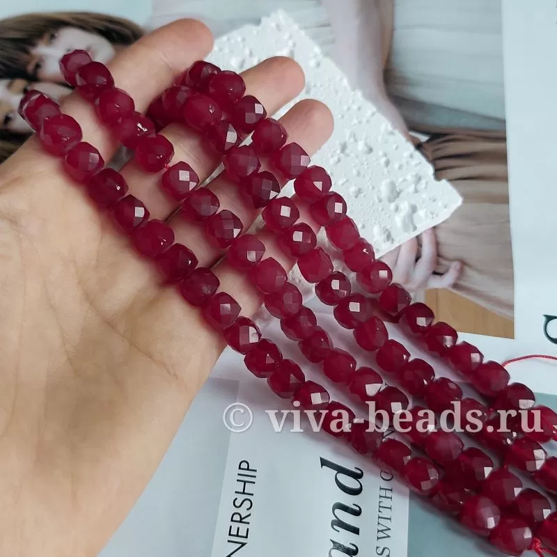 1 шт. Рубеллит граненый куб 8-9 мм (7034) купить в Воронеже | Заказать в интернет-магазине Viva Beads
